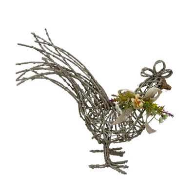Willow Cockeral with flowers 40x12x31cm