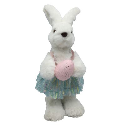 White Rabbit holding a pink egg 13x11x30cm