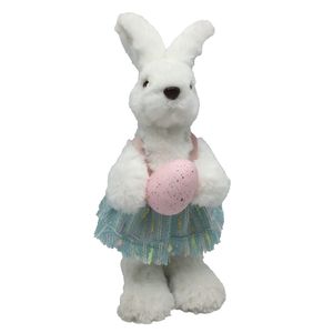 White Rabbit holding a pink egg 13x11x30cm
