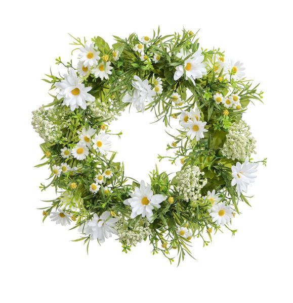 38cm Daisy Wreath Cream