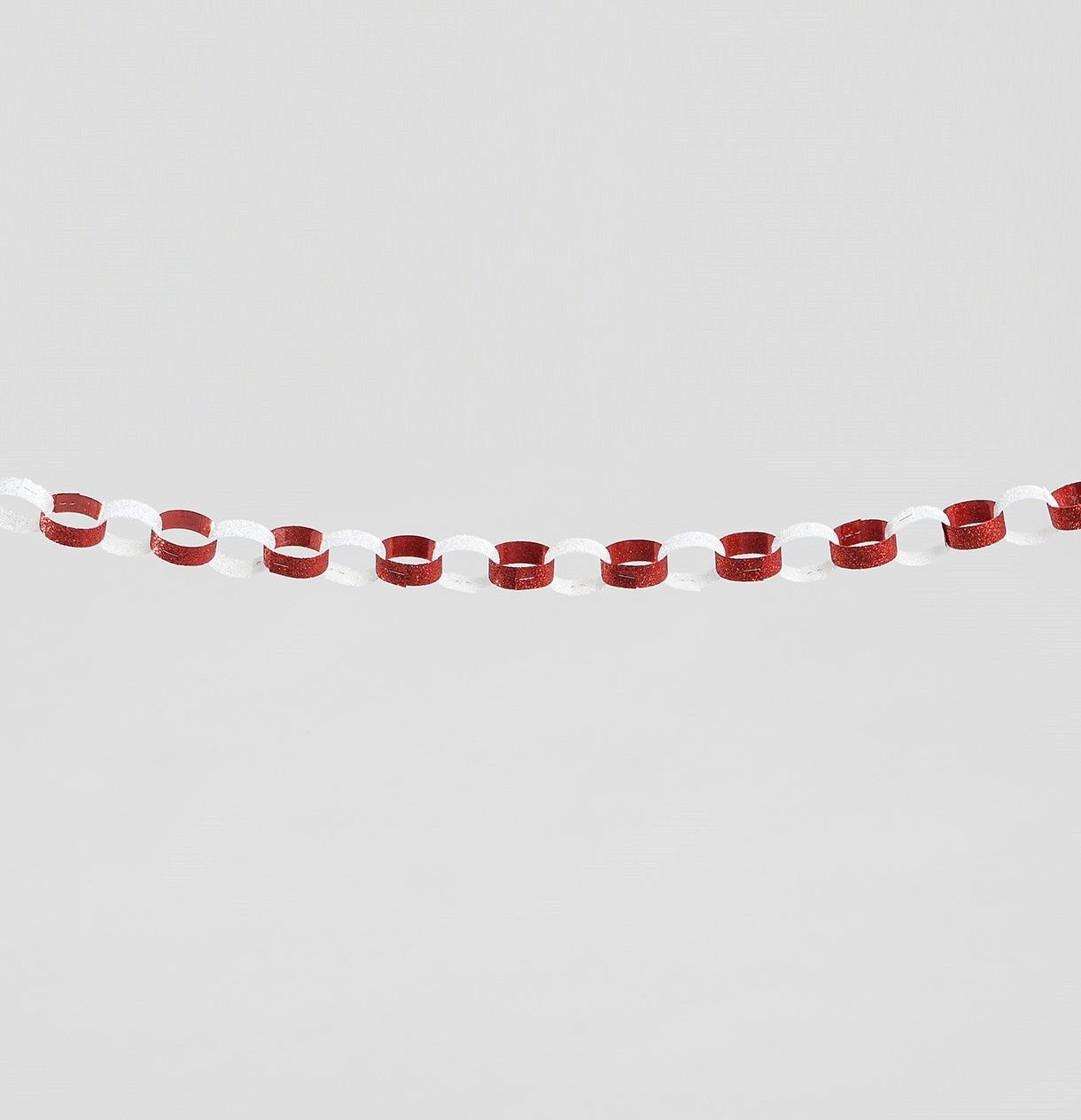120cm Glitter Chain Garland Red/Wh