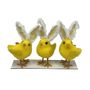 Set of 3 chicks with Gingham Ears 19x7x12cm