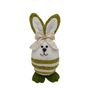 Green Stripey Bunny with bow 10x8x22cm