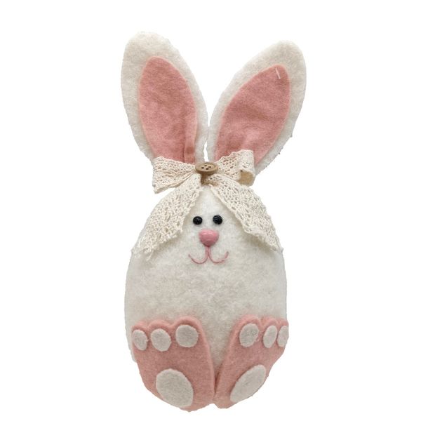Pink and White Bunny with bow 13x11x23cm
