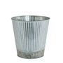 Whitewash Zinc Bucket with Silver Base