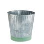 Whitewash Zinc Bucket with Green Base
