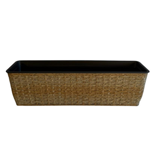 Brown Rattan Effect Trough Planter- with Brackets (59cm)
