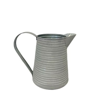 Grey Antique Ribbed Zinc Jug
