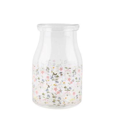 Whispering Petals Patterned Glass Vase