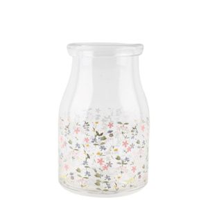 Whispering Petals Patterned Glass Vase
