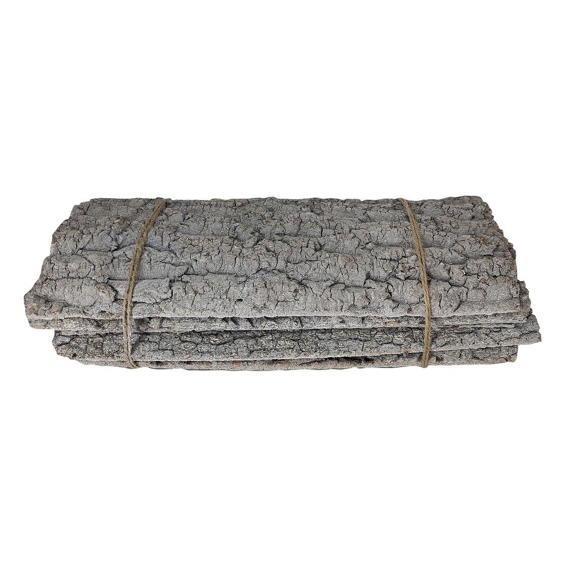 Bundle of 4 Bark Slices Grey wash 50x20cm