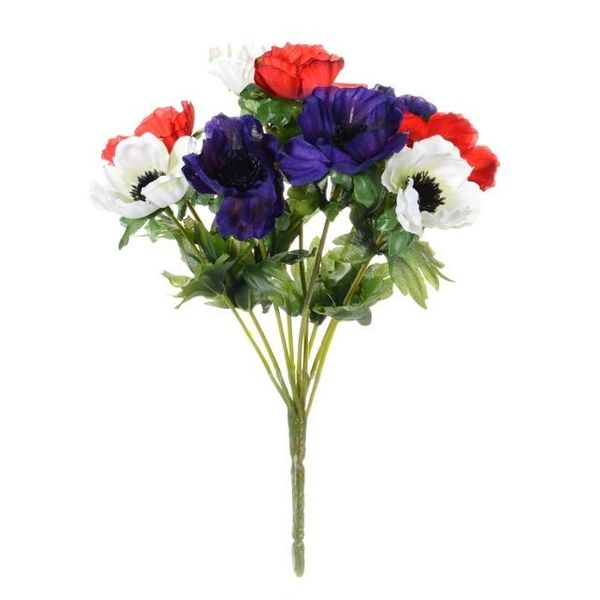 Anemone Bush X9 Purple/Wht/Red