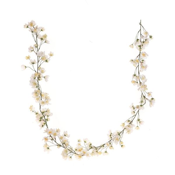 Artificial Cherry Blossom Garland Cream  180cm