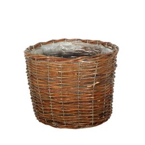 24cm X-Large Round Planter. Natural Unpeeled Whole Willow (10)