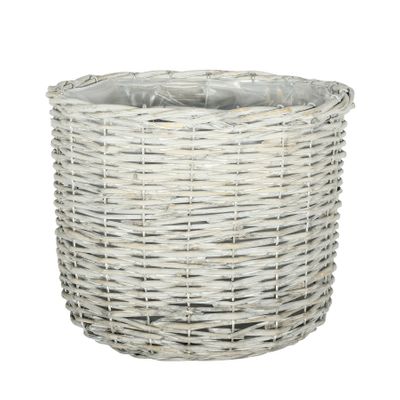 28cm X-Large Round Basket. White Paint Whole Willow (10)