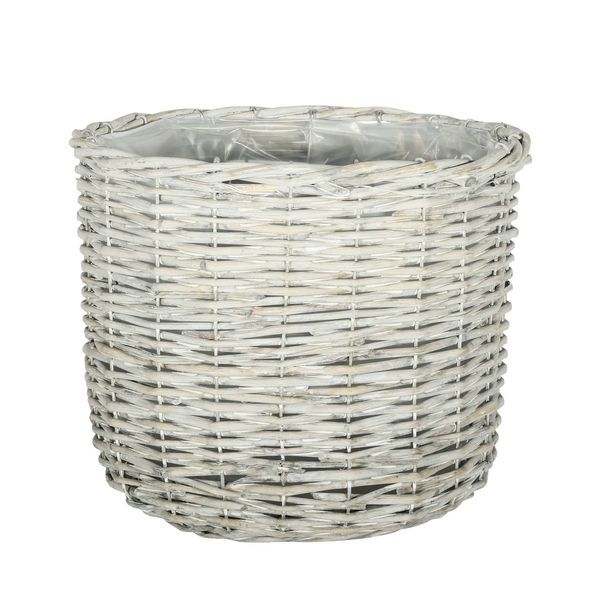 28cm X-Large Round Basket. White Paint Whole Willow (10)