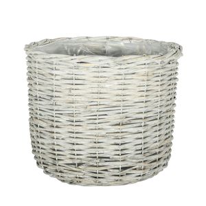28cm X-Large Round Basket. White Paint Whole Willow (10)