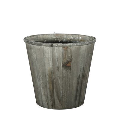 23.8cm Grey Wooden Pot