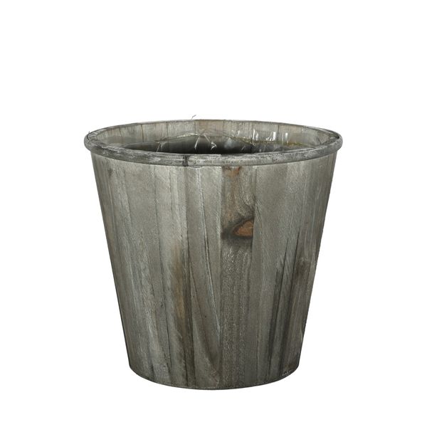 23.8cm Grey Wooden Pot
