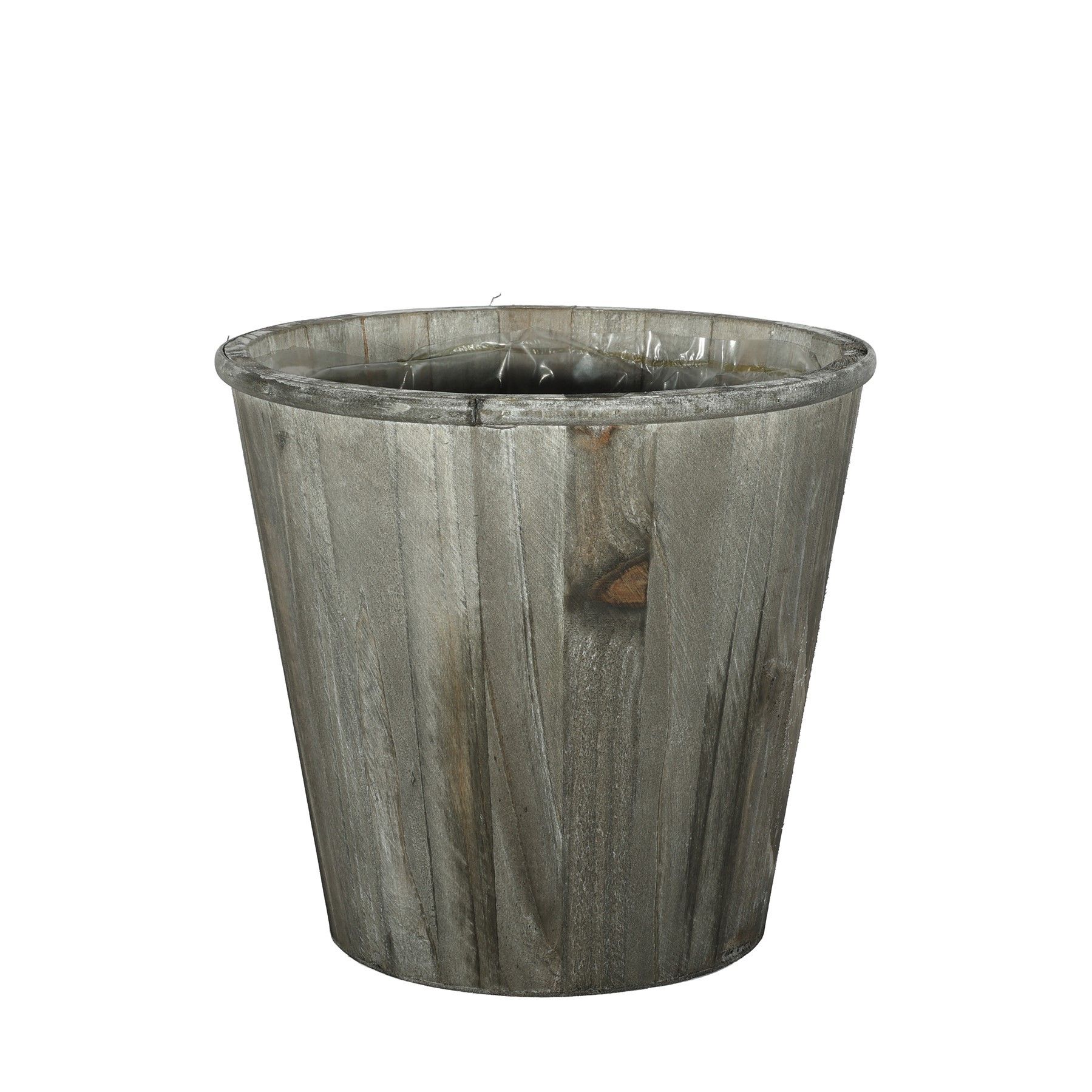 23.8cm Grey Wooden Pot