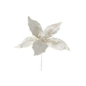 Poinsettia Stem White 26cm