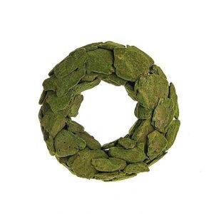 Flocked Bark Wreath Green