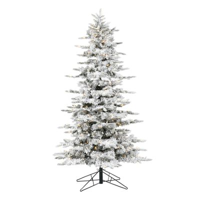 6ft Flock Noble Tree 742T/350 Warm White LED Light