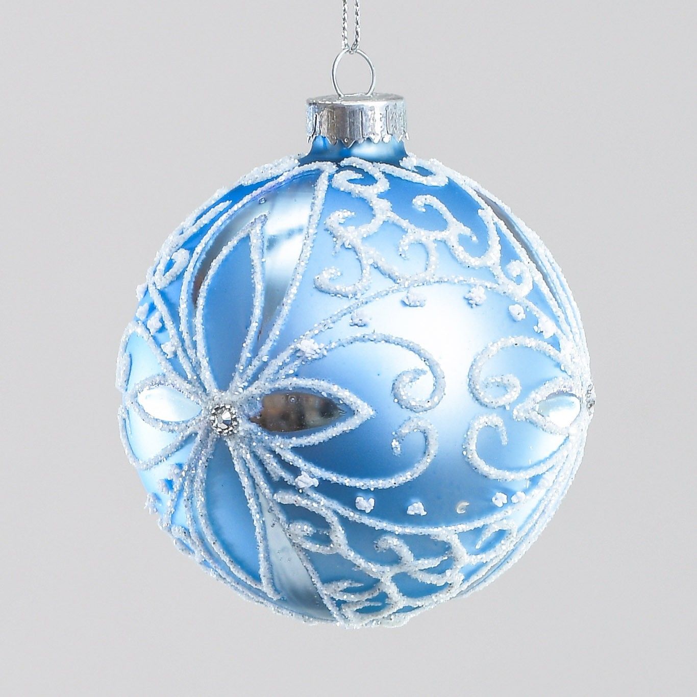 8cm Glass Flower Pattern 