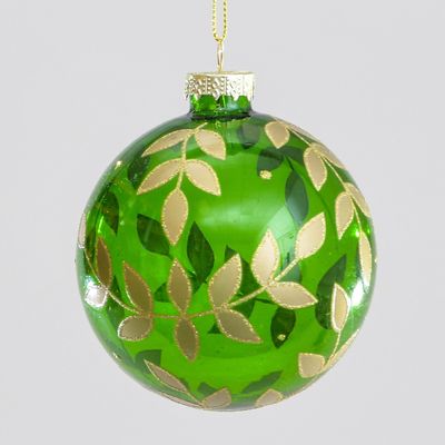 8cm Glass Leaf Pattern Ball 