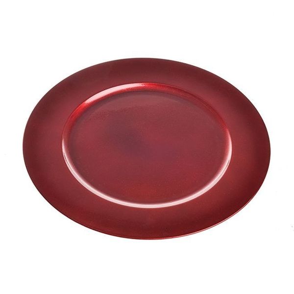 Charger Plate Red Metallic 33Cm