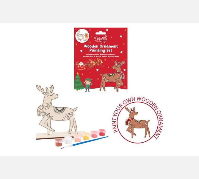  Wooden Ornament Painting Set - Reindeer