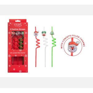 Christmas Jumbo Flexible Straws