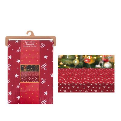 Red Ho Ho Ho Christmas Wipe Clean Tablecloth_1