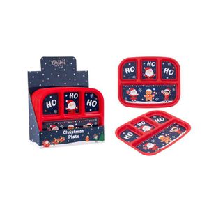 Ho Ho Ho Kids Sectioned Christmas Plate