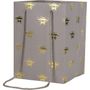 Grey Hand Tie Bag with Gold Bees