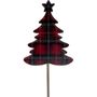 Red Tartan Star Topped Christmas Tree Pick