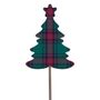 Green & Red Tartan Star Topped Christmas Tree Pick