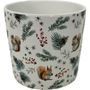 Christmas Squirrel & Seasonal Foliage Ceramic Pot