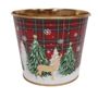Christmas Trees & Reindeer Tartan Zinc Pot