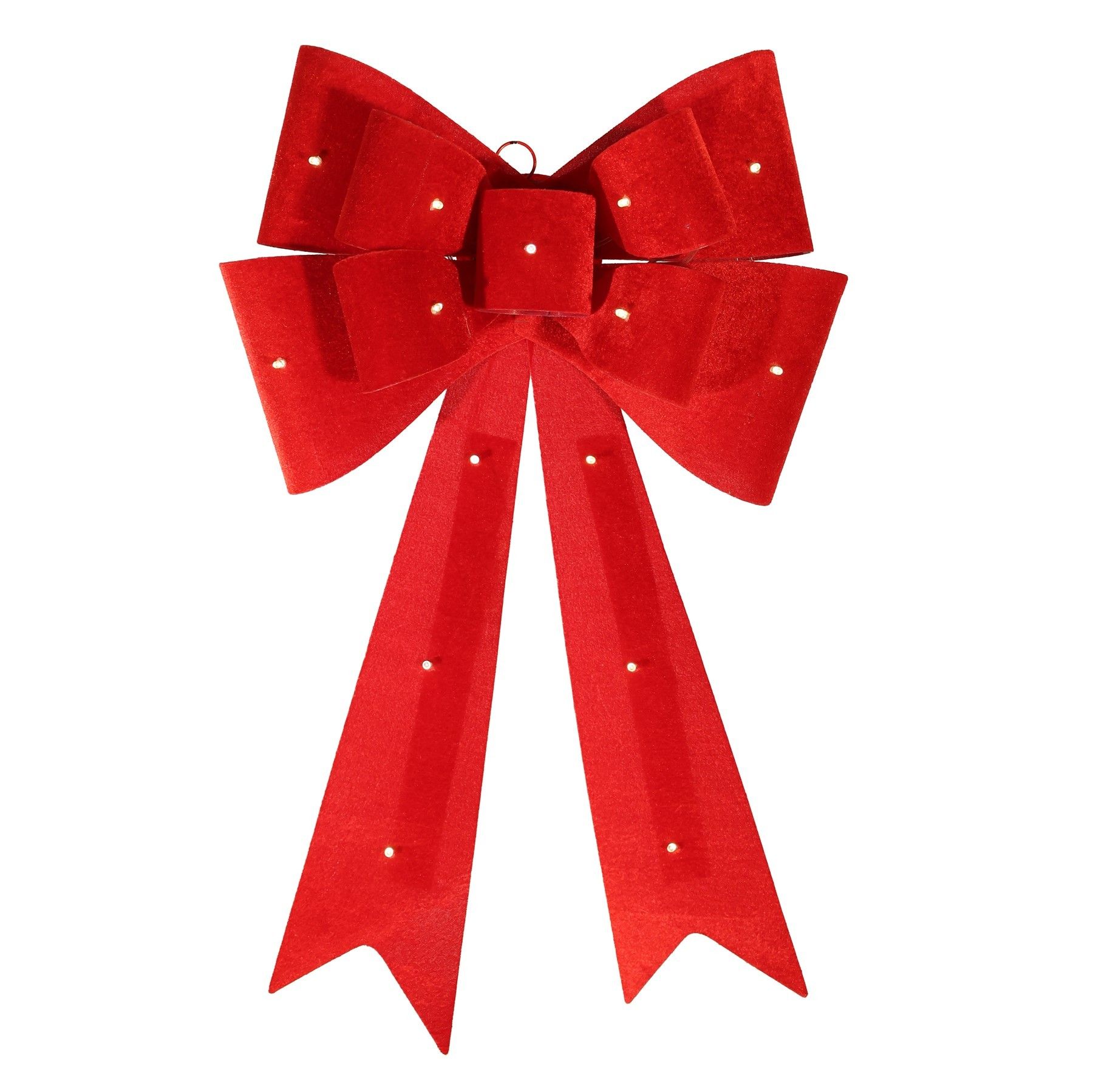 Dk Red Door Bow with LED Lights - Dia40 x L67cm