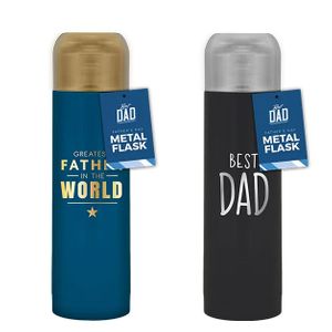 Fathers Day Foil Metal Flask 500ml (Assorted)