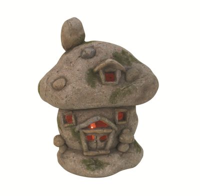Mushroom House With Led 29cm