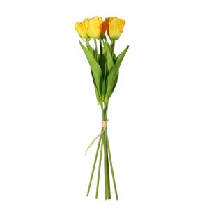 Essential  Small Parrot Tulip Bunch x6  Heads - Yellow