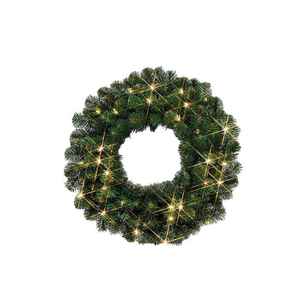 24" Glacier Pine Wreath Led