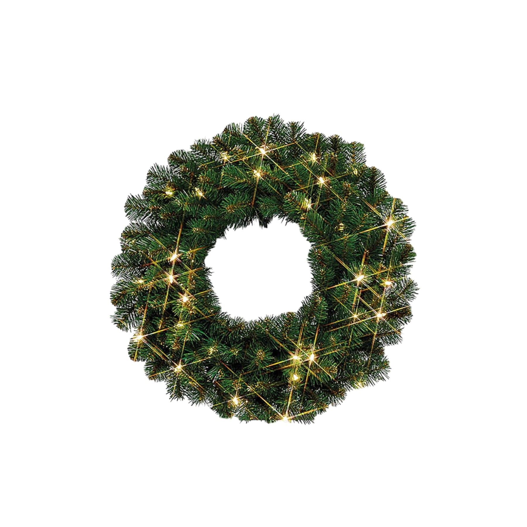 24" Glacier Pine Wreath Led