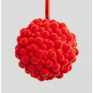 10cm Fabric Cluster Ball Dec Orang