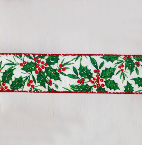 2.5"x10Y Holly/Berry Ribbon