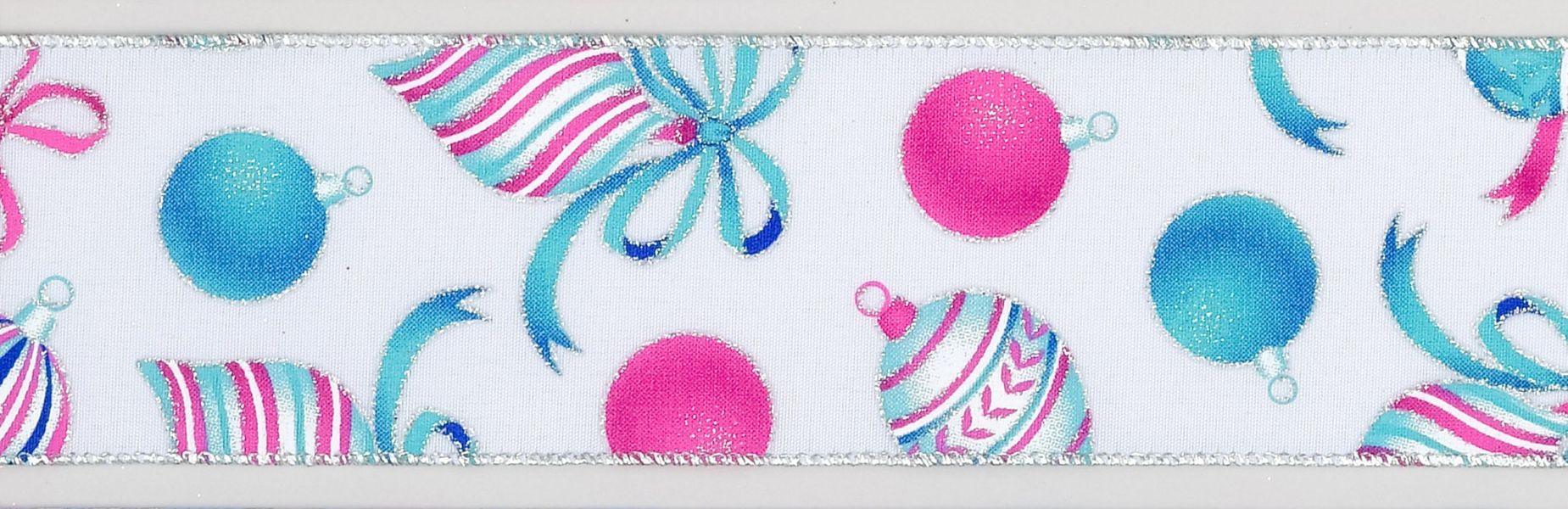 Pastel Pink & Blue Bauble & Bows Ribbon (65mm x 9.1m)