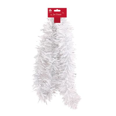 Tinsel XMAS 2m Chunky - White