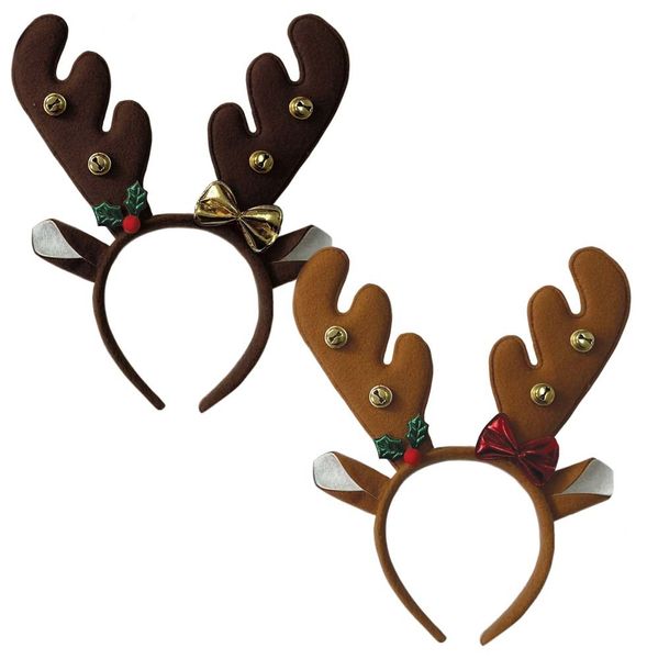 Plush XMAS Brown Antlers with Bells